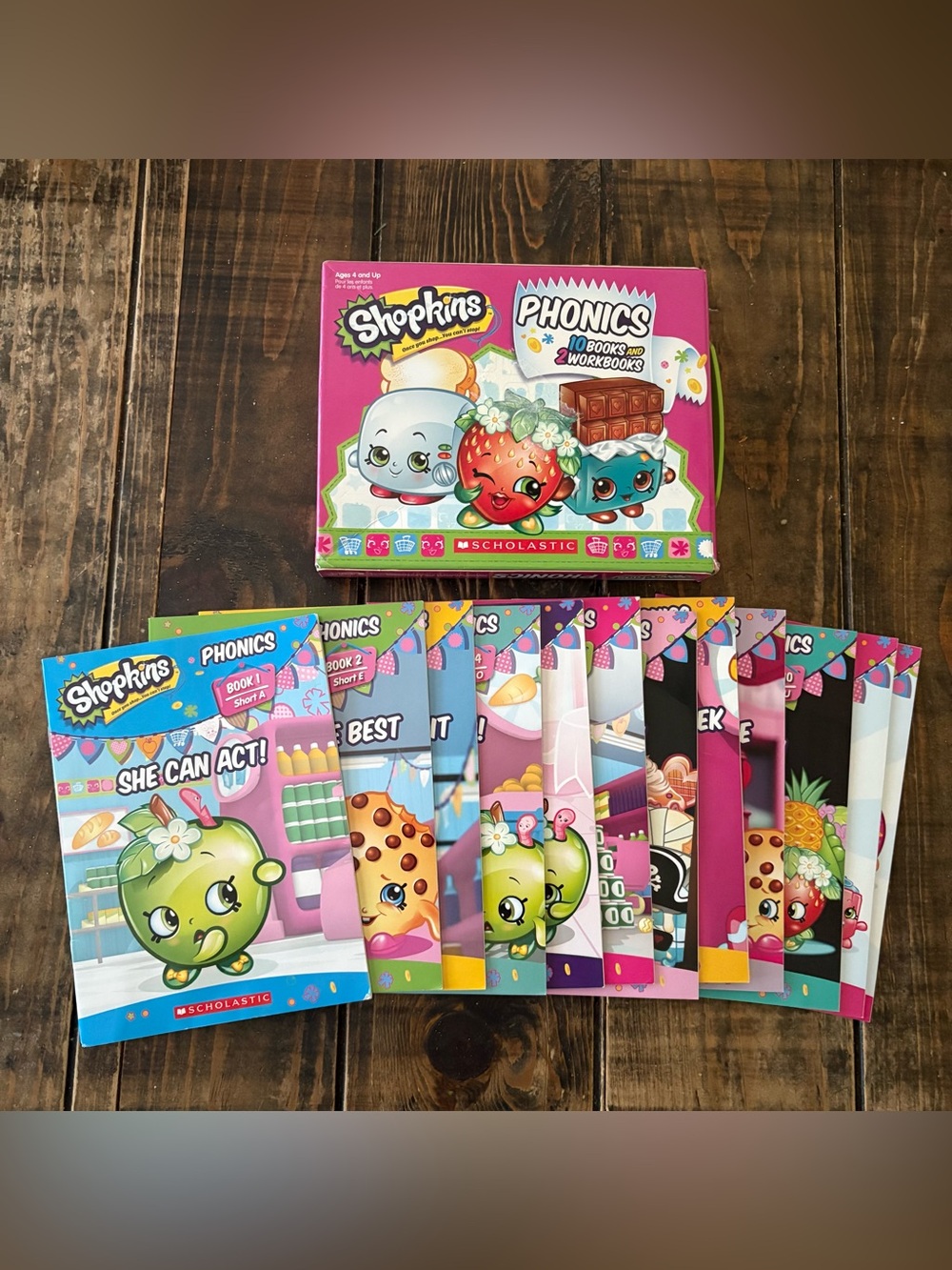Scholastic Shopkins Phonics Book & Workbook Set